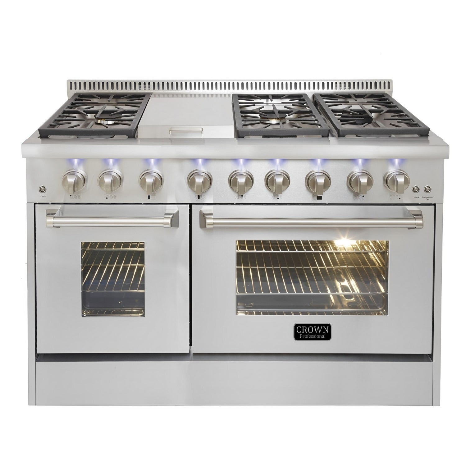 48" Crown Professional Stainless Steel Dual Fuel Double Gas Range ARD4801