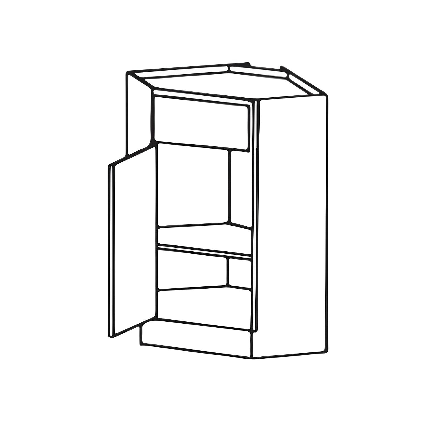 CSB36 White Shaker Single Door Corner Sink Base Cabinet — Modern Style - RenoShop