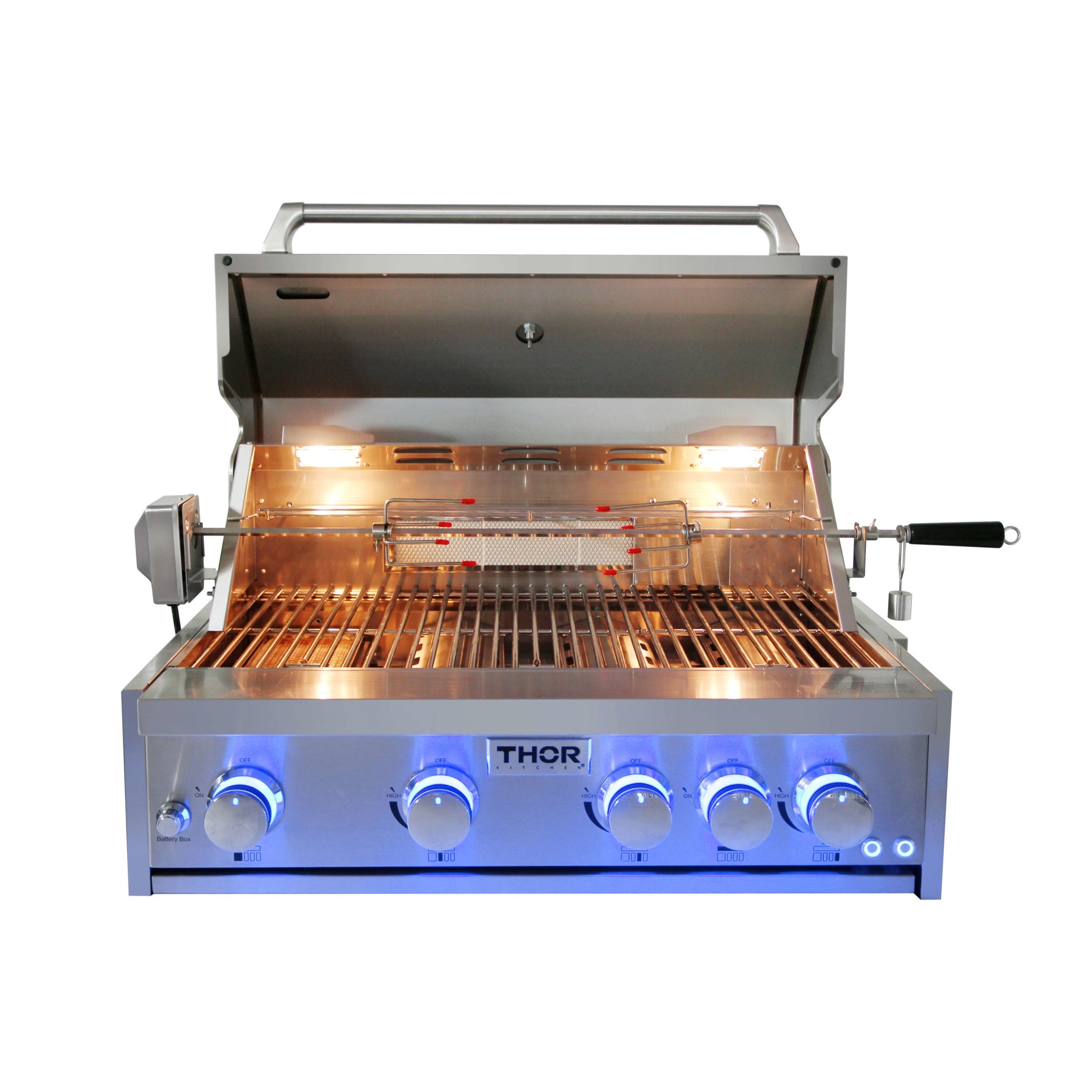 30" 4-Burner Powerful 59000 BTUs Stainless Steel Gas BBQ Grill w/ Rotisserie MK04SS304 - RenoShop