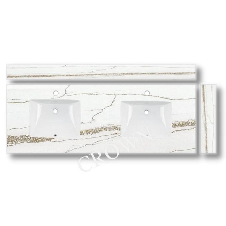 61 inch vanity top double sink