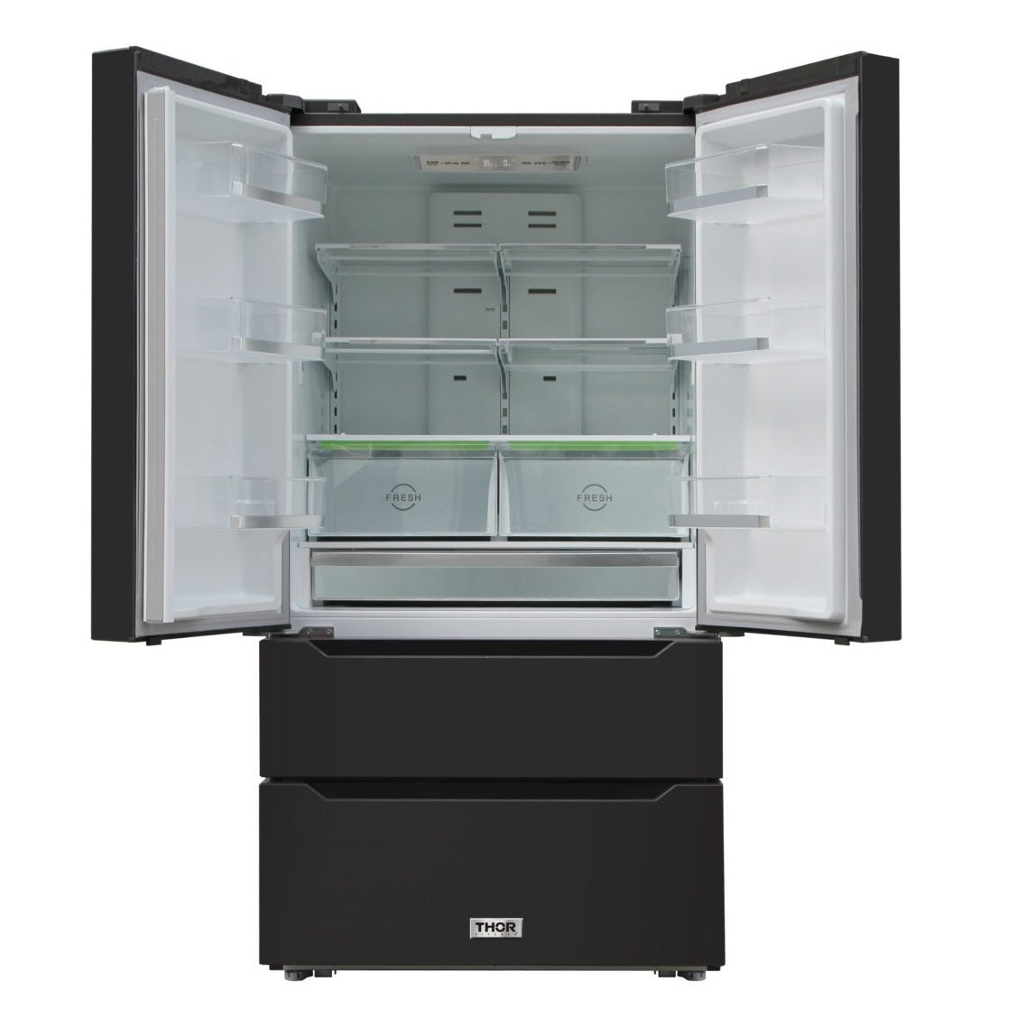 Thor Kitchen HRF3602BS 36" Counter Depth French Door Black Stainless Steel Refrigerator - RenoShop
