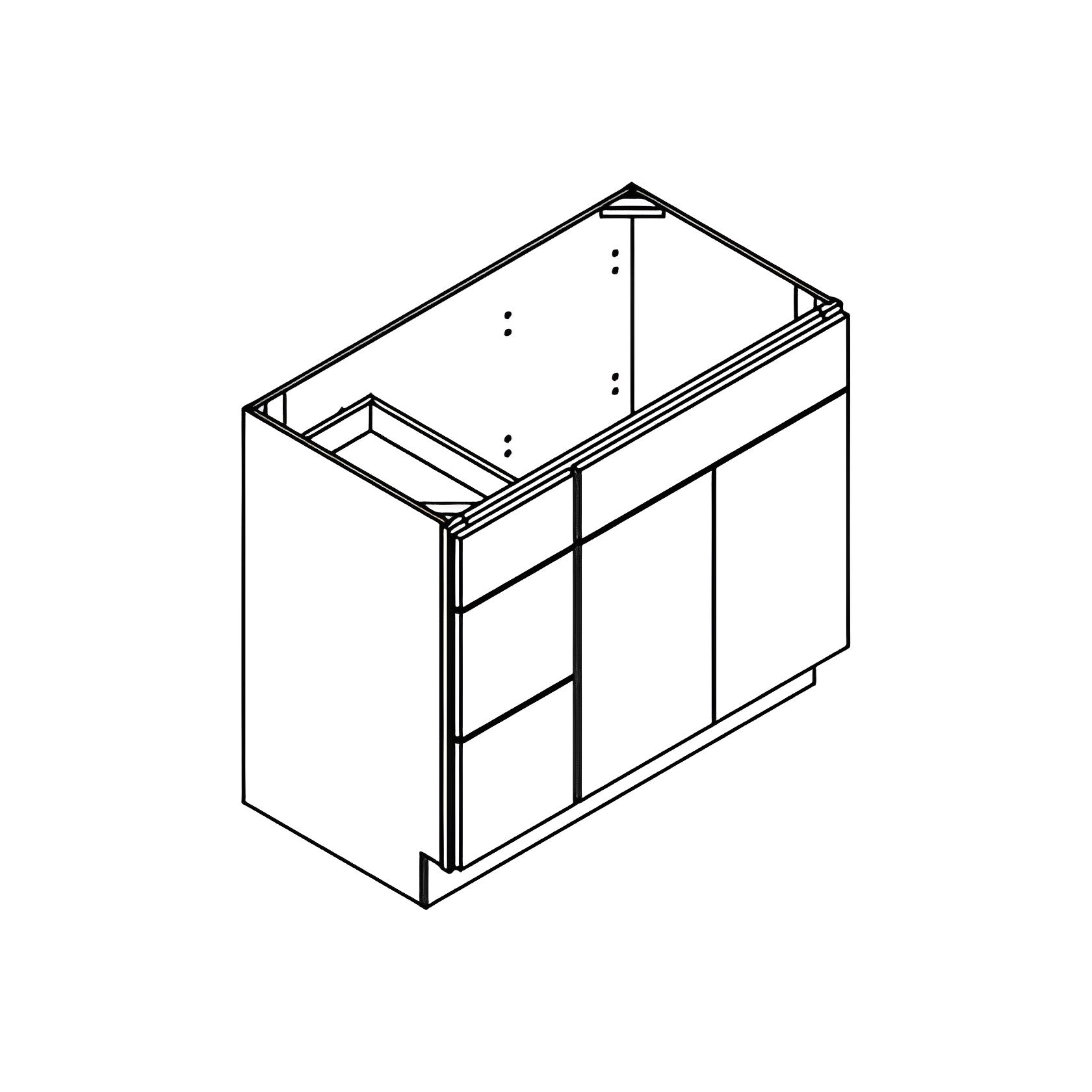 36" MDF White Shaker Bathroom Vanity Sink Base with Three Drawers V3621DL - RenoShop