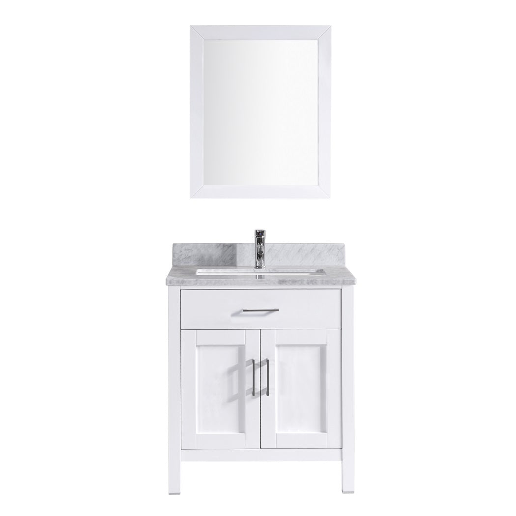 Crown T9150 30" Solid Wood Bathroom Vanity Set with Mirror - RenoShop