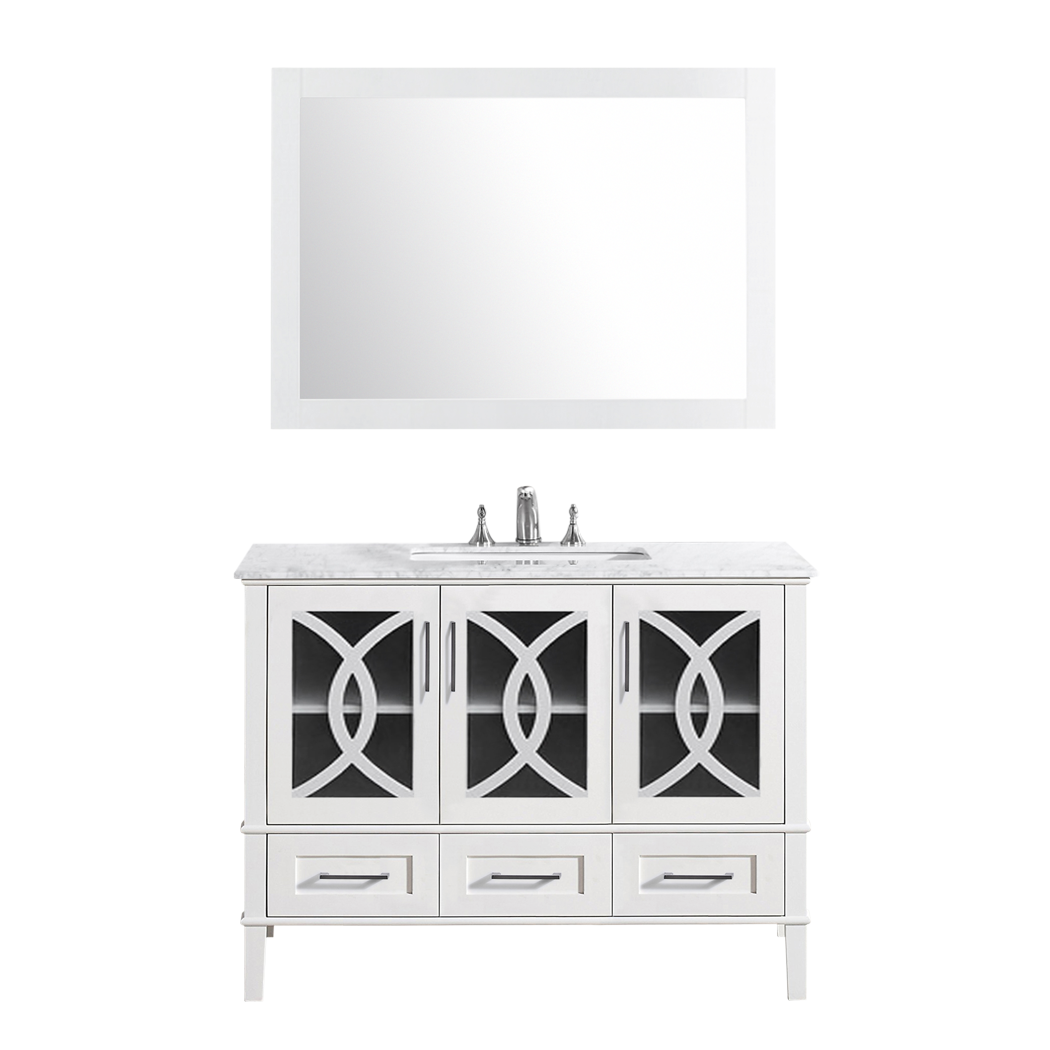 Crown T9313 48" Solid Wood Bathroom Vanity Set with Mirror - RenoShop