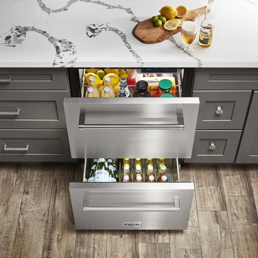 24" Indoor/Outdoor Stainless Steel Refrigerator Drawer TRF2401U - RenoShop