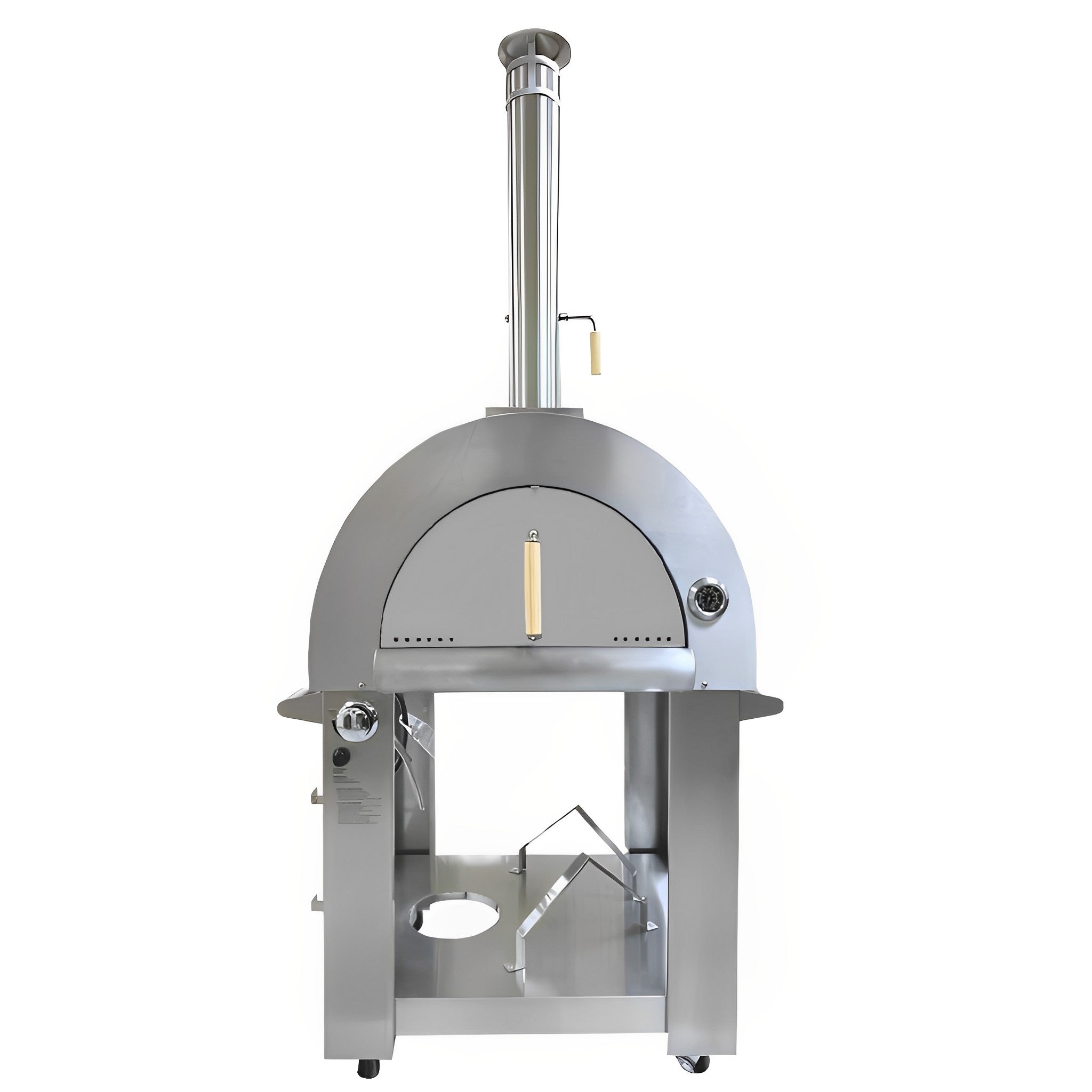 Pizza Oven, 35000 BTUs Gas and Wood Outdoor Stainless Steel HPO03SH, Accessories and Cover Included - RenoShop