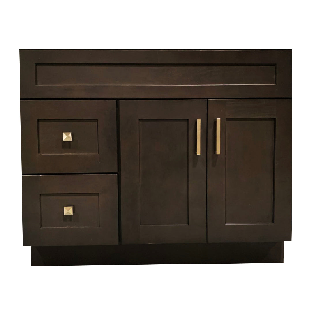 Crown VSD42L 42" Solid Wood Bathroom Vanity with Quartz Top & Sink - RenoShop