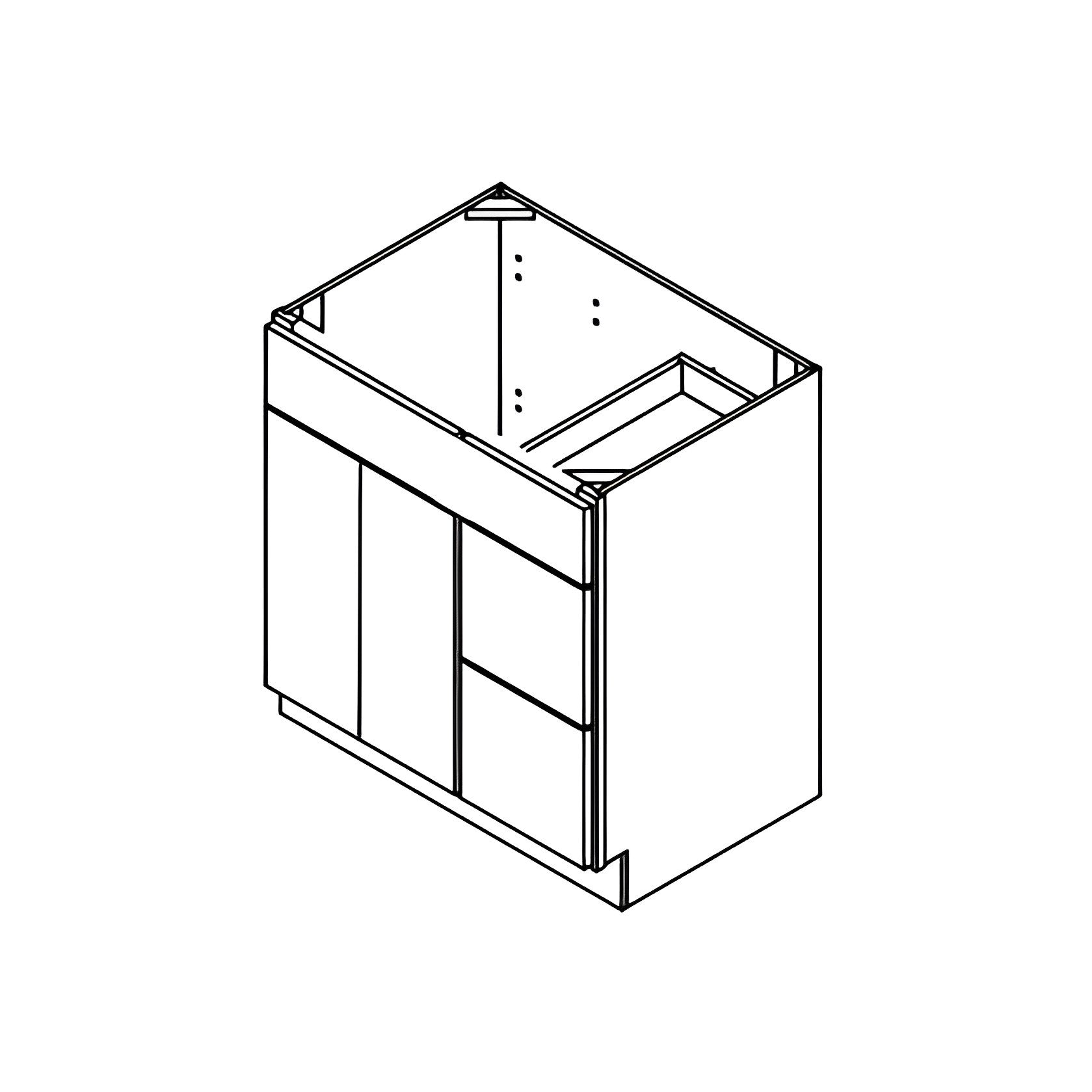 30" MDF White Shaker Bathroom Vanity Sink Base with Two Drawers V3021TDR - RenoShop