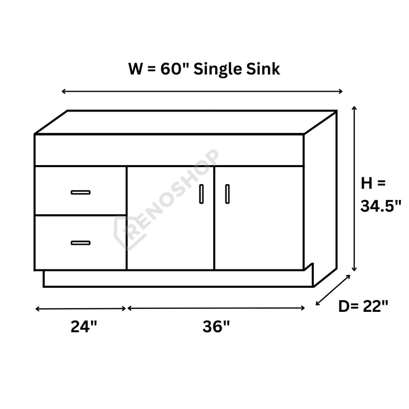 COG Solid Wood Bathroom Vanity cabinet only
