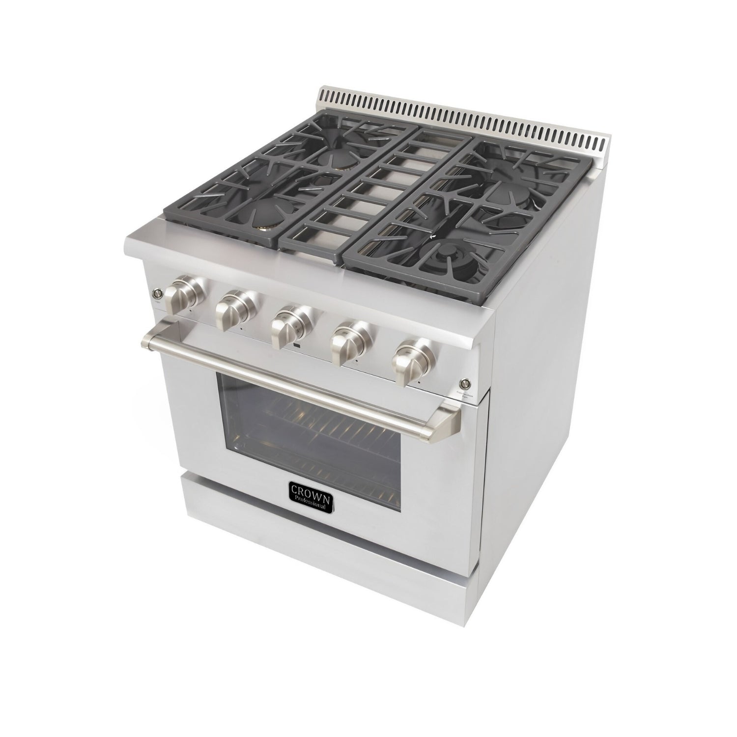 30" Crown Professional Stainless Steel Dual Fuel Gas Range ARD3001