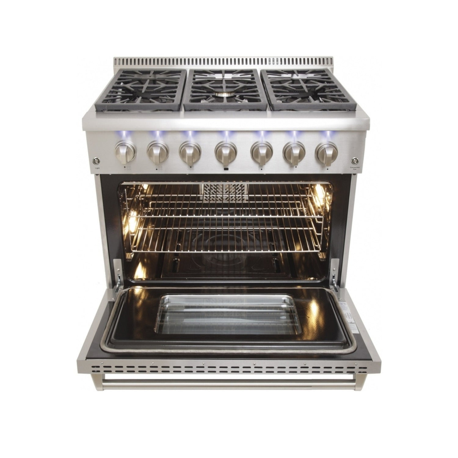 36" Crown Professional Stainless Steel Dual Fuel Gas Range ARD3601 - Compatible with THOR Kitchen HRD3606U