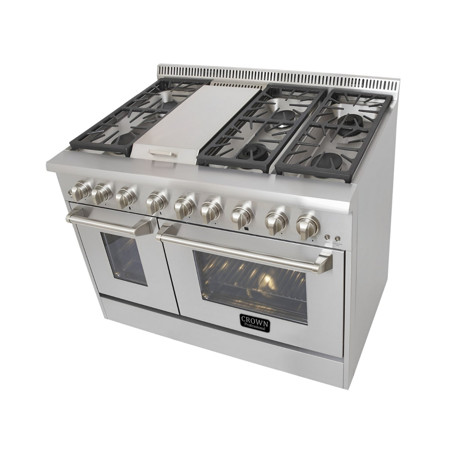 48" Crown Professional Stainless Steel Dual Fuel Double Gas Range ARD4801