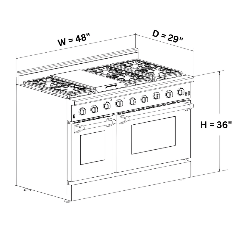 48" Crown Professional Dual Fuel Double Range ARD4801