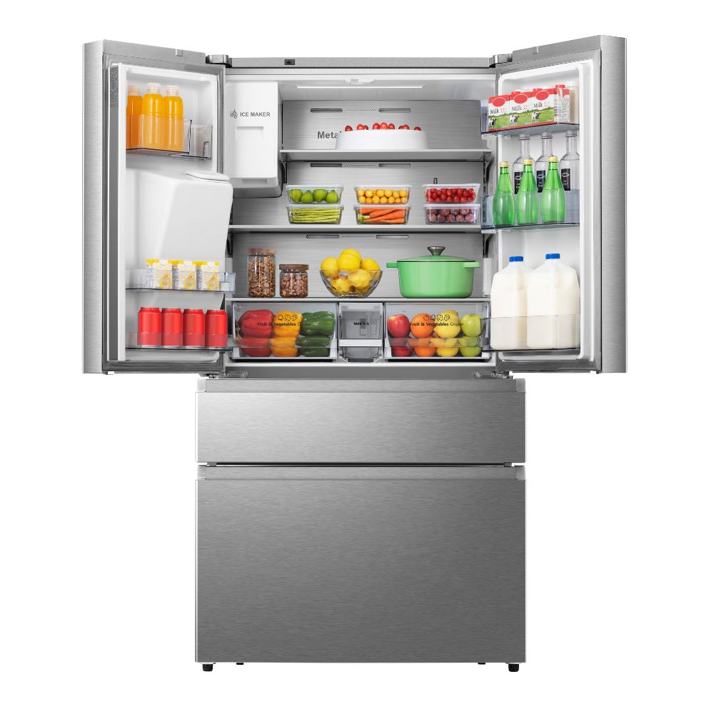 Crown 36" Professional French Door Refrigerator with Ice & Water Dispenser ARF3601 - Open