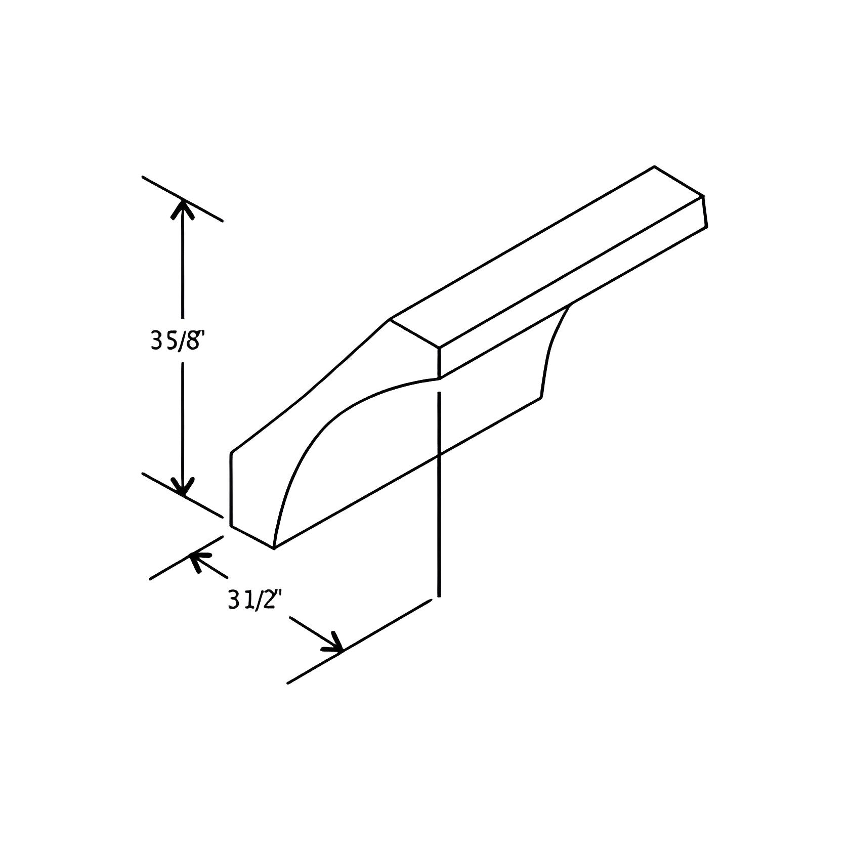 COV Slim Shaker White Cove Crown Moulding - RenoShop