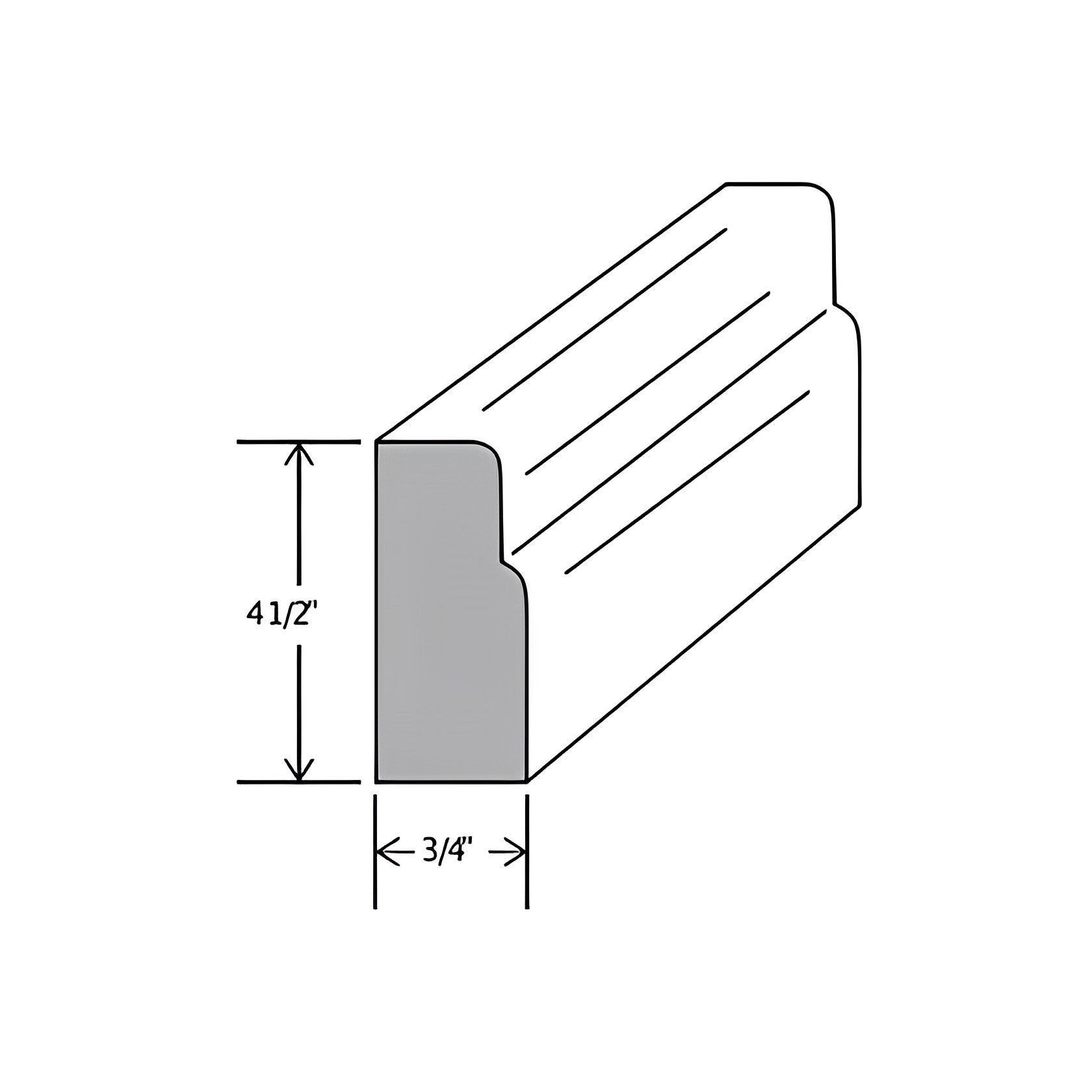 FBM Wood Grey Furniture Base Moulding - RenoShop