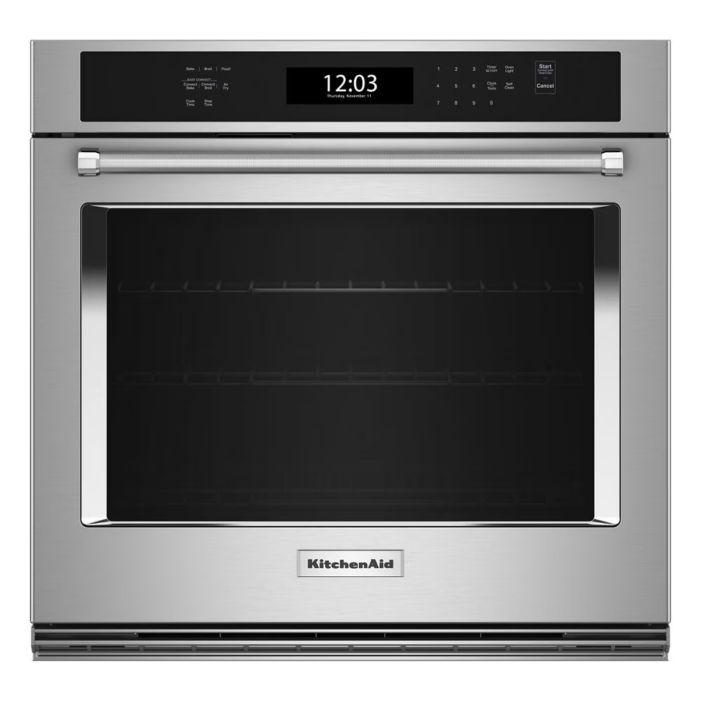 KitchenAid 30" Single Wall Oven with Air Fry Mode, Stainless Steel / Black - Open box (Showroom Model)