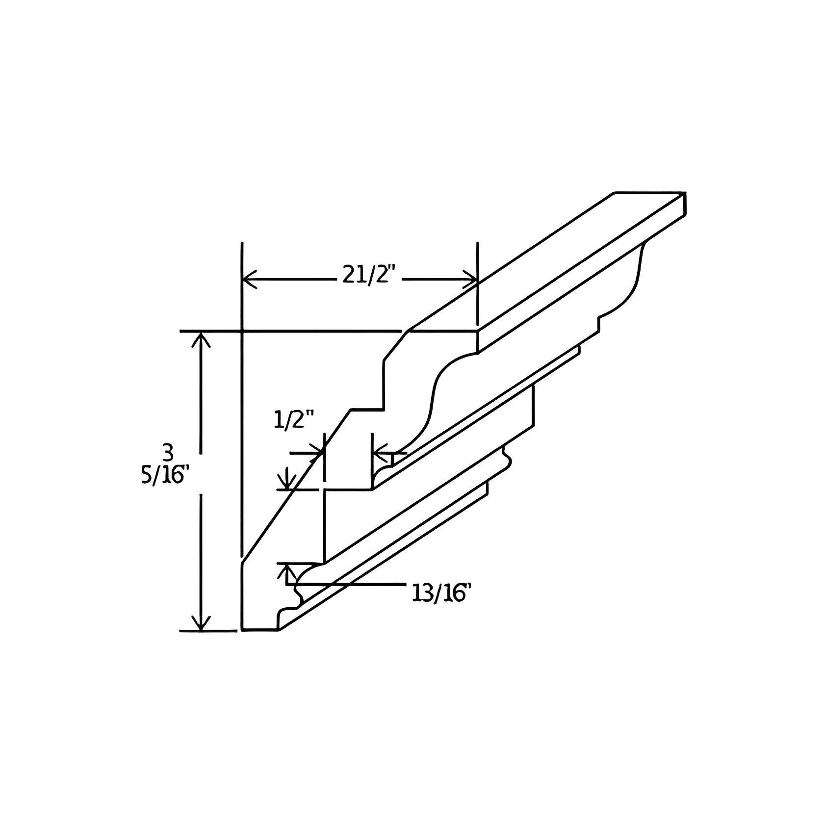 RCM4S(LCM) Slim Shaker White Inset Crown Moulding - RenoShop