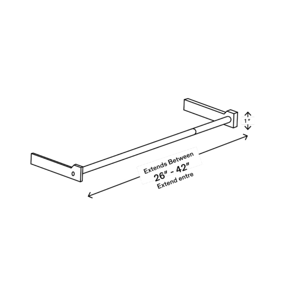 26-42" Pull Down Hanging Rod Accessory CL-PDCR2627