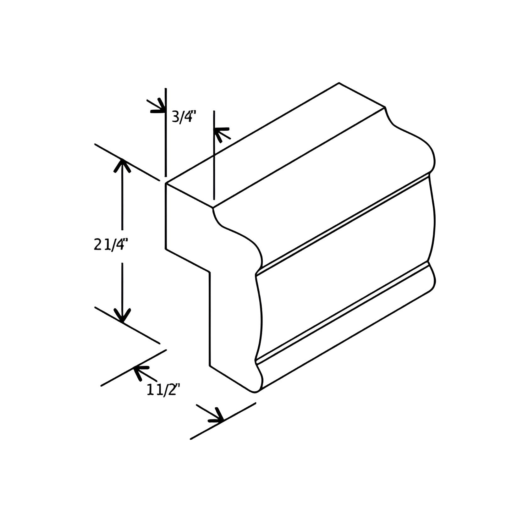 LRM8 Slim Shaker White Light Rail Moulding - RenoShop