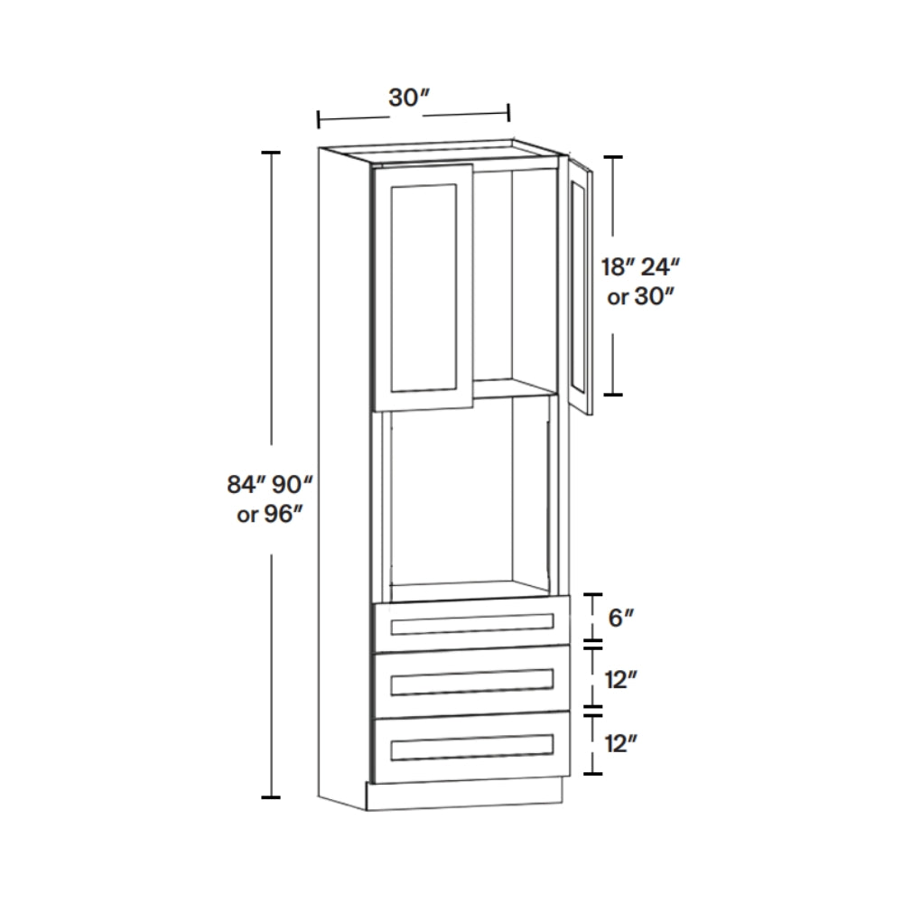 O309024 Wood Grey Oven Cabinet — Modern Style