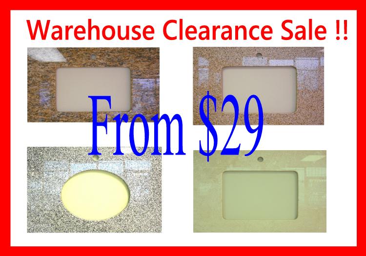 25" - 73" Granite Vanity Top - (Warehouse Clearance Sale)