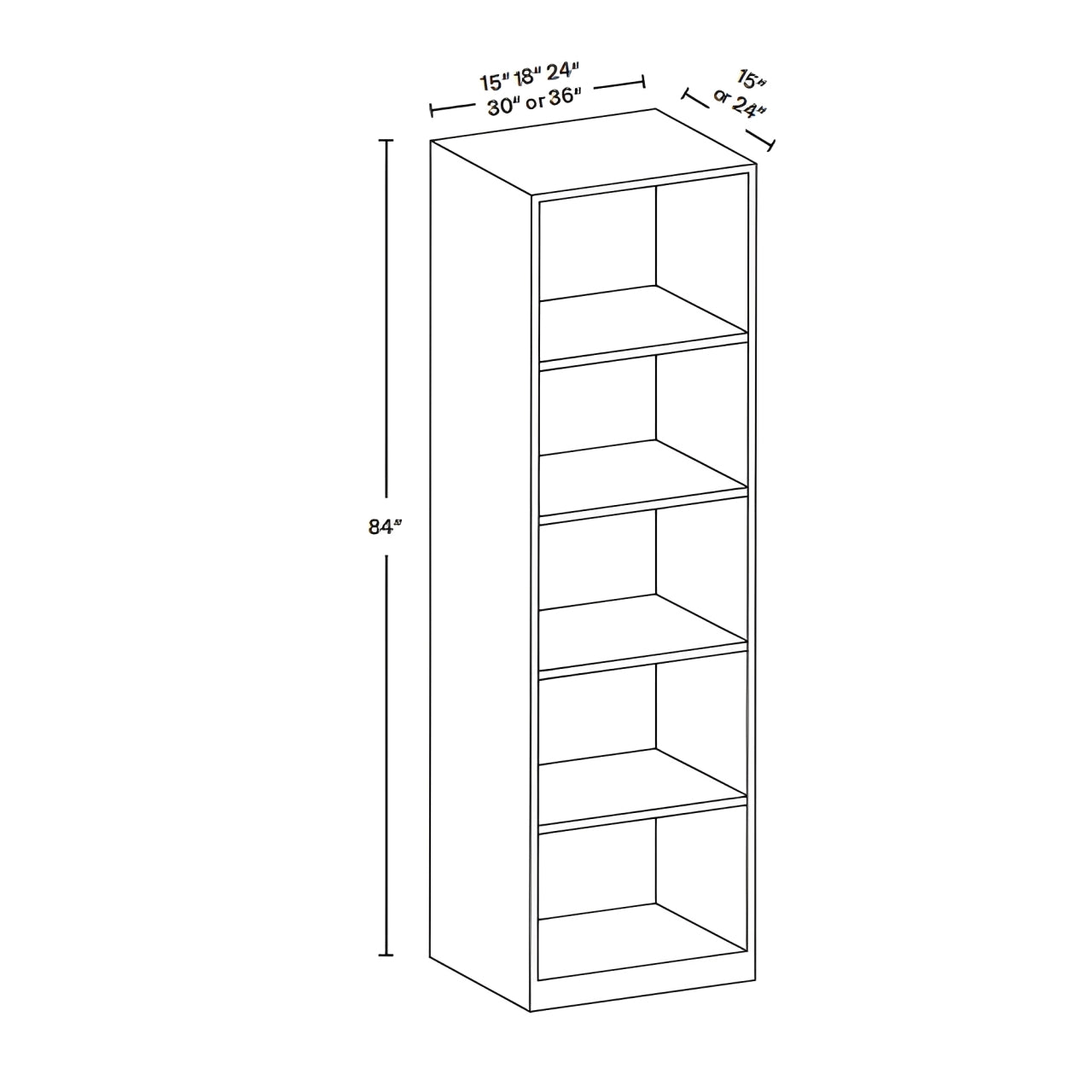 15" x 84" Full Height Closet CL-C1584D