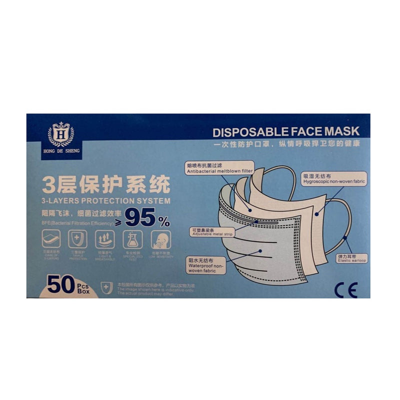 Disposable High Quality Breathable Skin Friendly Face Masks 50 Pc Box - RenoShop