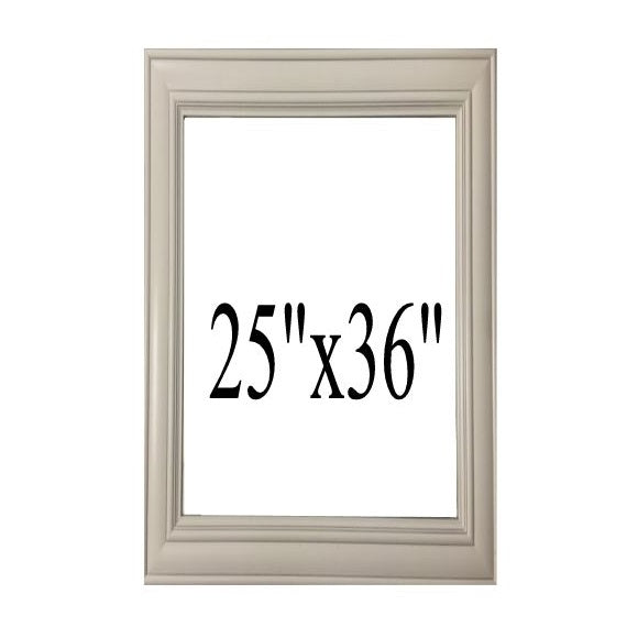 Crown 25"X 36" Solid Wood Bathroom Vanity Mirror - RenoShop