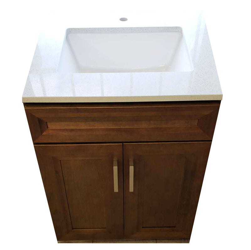 Crown VSB K11 Solid Wood Bathroom Vanity with Quartz Top & Sink - RenoShop