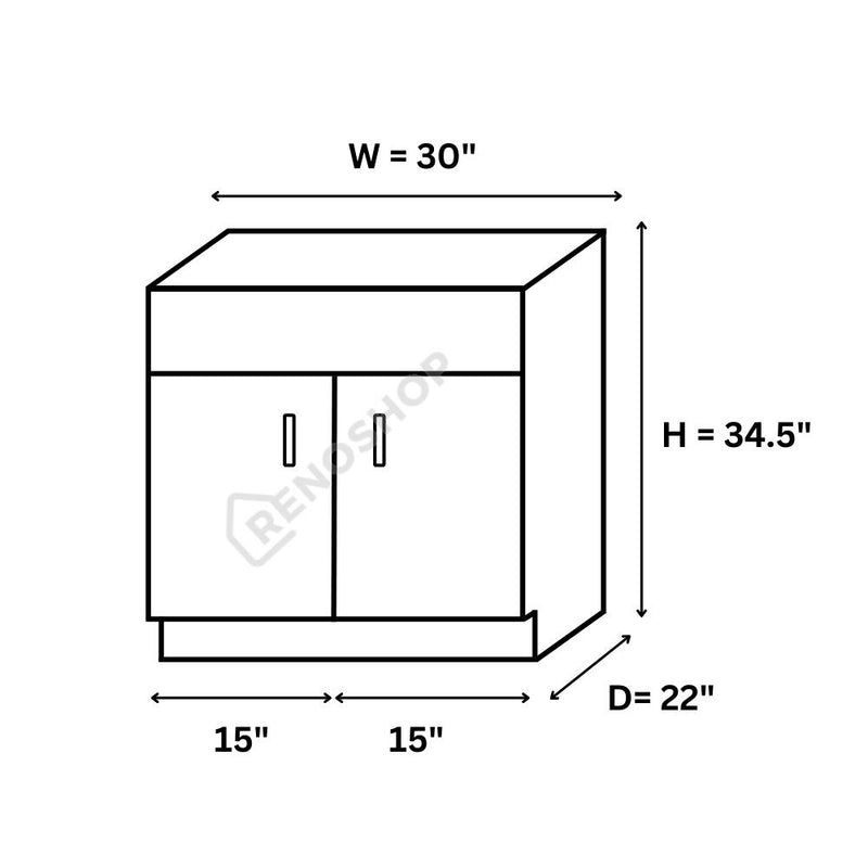 30 inches Solid Wood Bathroom Vanity with quartz top & sink VSB30
