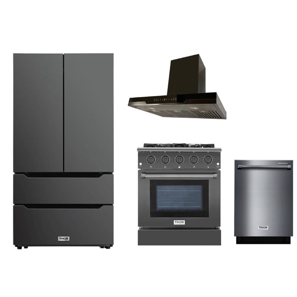 Thor Kitchen  4 Pc Appliances Sets High End in Black Stainless Steel - RenoShop