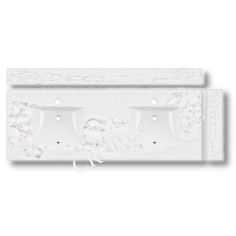 61 inch vanity top double sink