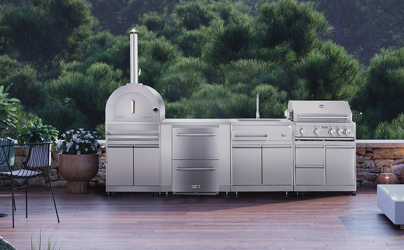 THOR 6-Pc Pro Style Stainless Steel Modular Outdoor Kitchen Suite w/ pizza oven 6Pc-2 - RenoShop