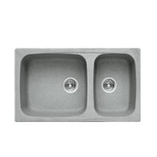 Crown GS8303 Solid Granite Double Bowl Undermount Quartz Kitchen Sink - RenoShop