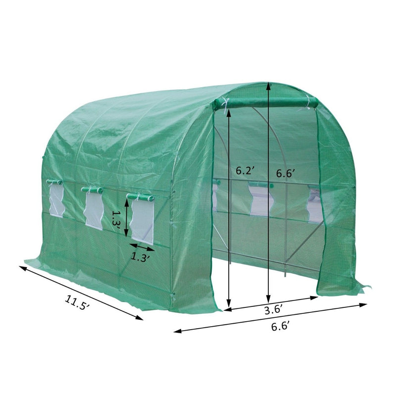 Walk-in Gardening Tunnel Plant Warm Greenhouse 11.5 x 6.7x 6.7 ft - RenoShop