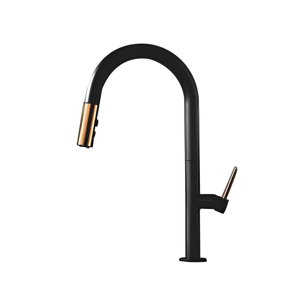 Matte Black with Gold Single Handle Kitchen Faucet CM2159-1 - RenoShop