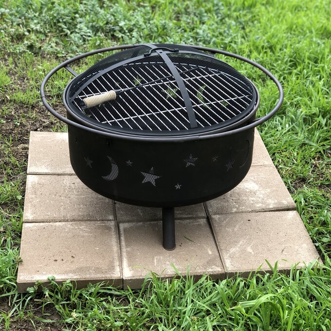 Crown Firepit, Steel Outdoor BBQ Wood Burning