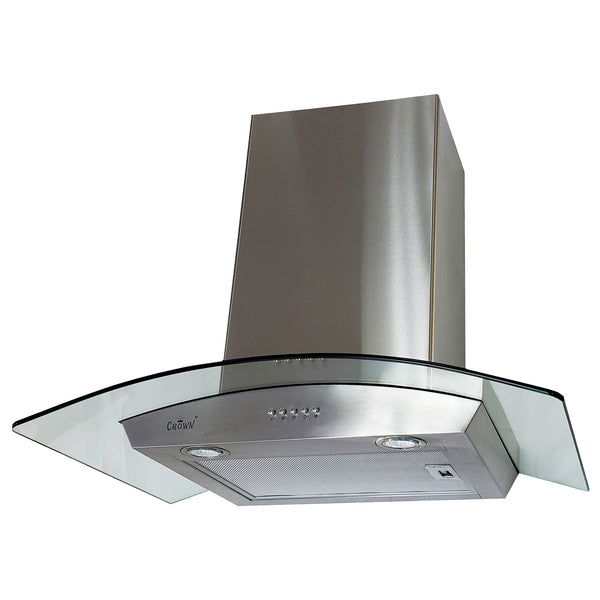 Crown EURO-D01/30 Euro Style 30" Stainless Steel Silver Wall Mount Range Hood - RenoShop