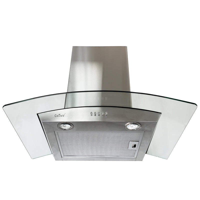 Crown EURO-D01/36 Euro Style 36" Stainless Steel Silver Wall Mount Range Hood - RenoShop