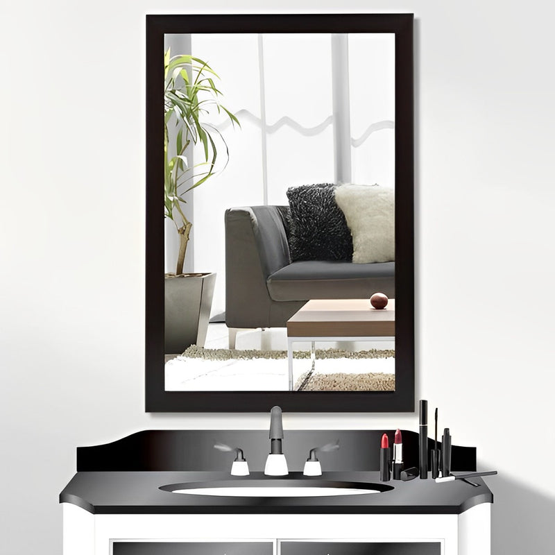 Rectangular Bathroom Mirror with Expresso Frame - RenoShop
