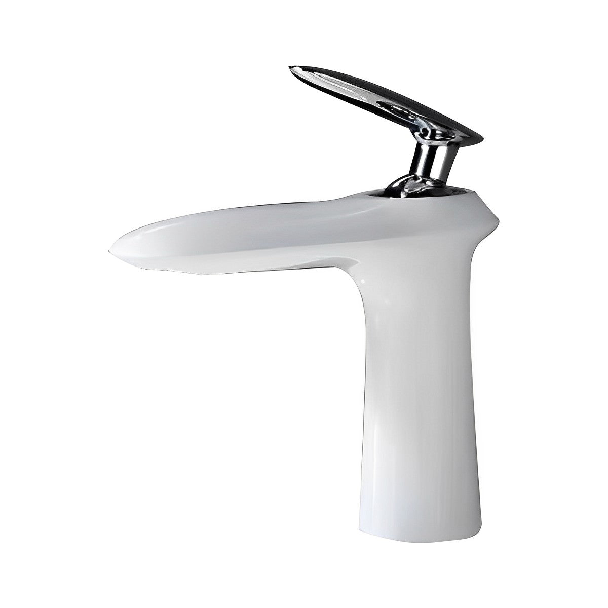 White with Polished Chrome Bathroom Faucet HT8259WT - RenoShop