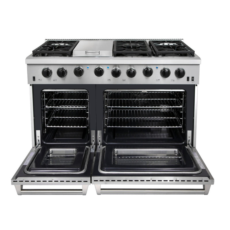 CRTK 48-4 - Pack ( 48" Gas Range, Fridge, Range Hood, & Dishwasher) Stainless Steel Kitchen Set, - RenoShop