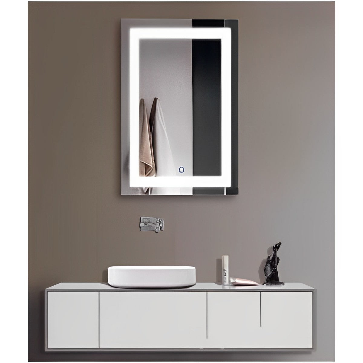 24" Vertical Hanging Mirror with LED Light and Bluetooth MSL-105 - RenoShop