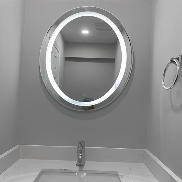24" Oval Mirror with LED Light (Elliptical Light Emitting) MSL-114 - RenoShop