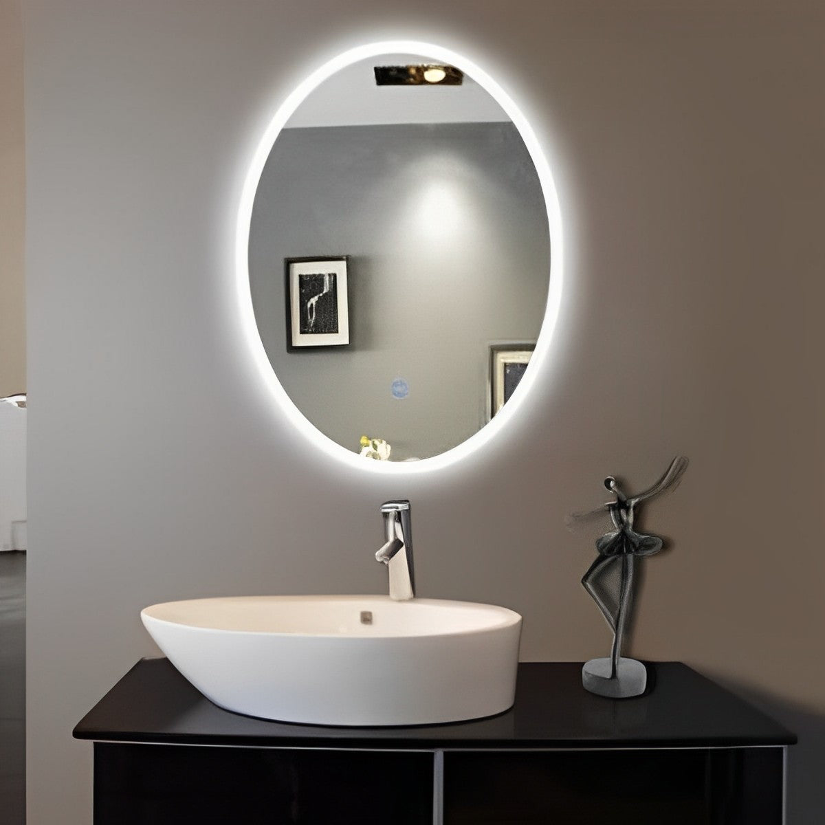 24" Oval Mirror with LED Light MSL-807 - RenoShop