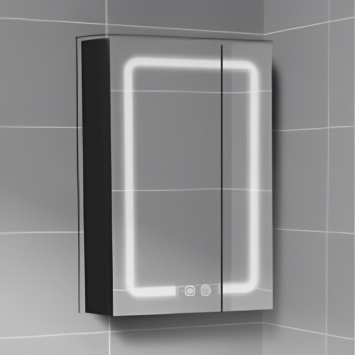 30"/36"/40" Double Door Cabinet Stainless Steel Mirror with LED Light MSL303 - RenoShop