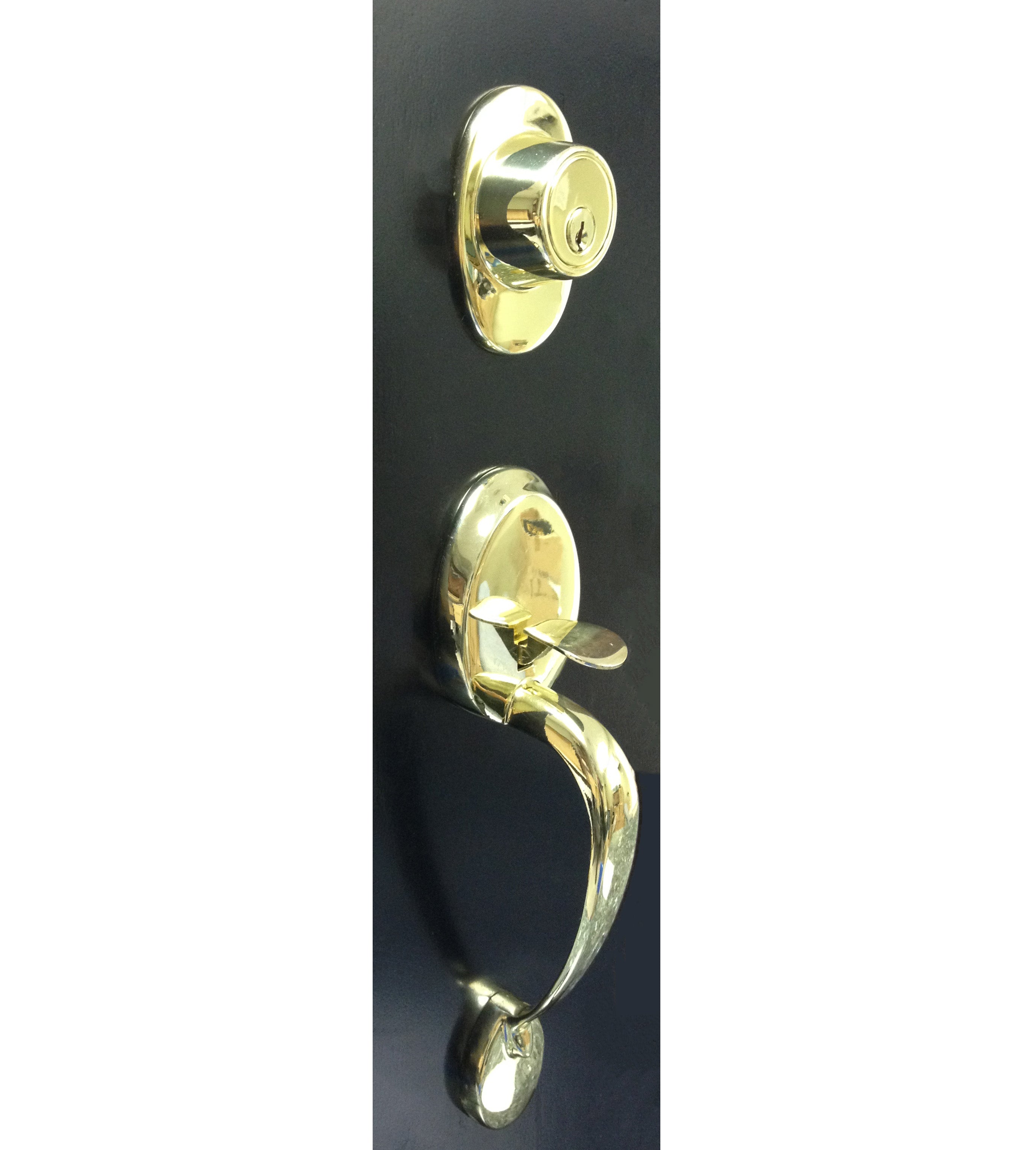 Crown Polished Brass Door Lock PB-1998 - RenoShop