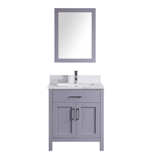 Crown T9150 30" Solid Wood Bathroom Vanity Set with Mirror - RenoShop