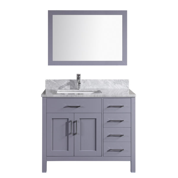 Crown T9150 36" Solid Wood Bathroom Vanity Set with Mirror - RenoShop